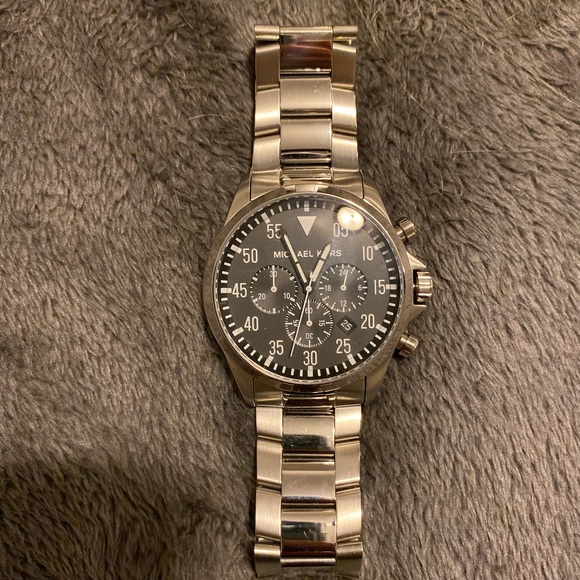 Black & Silver Men’s Michael Kora Watch - Picture 2 of 4